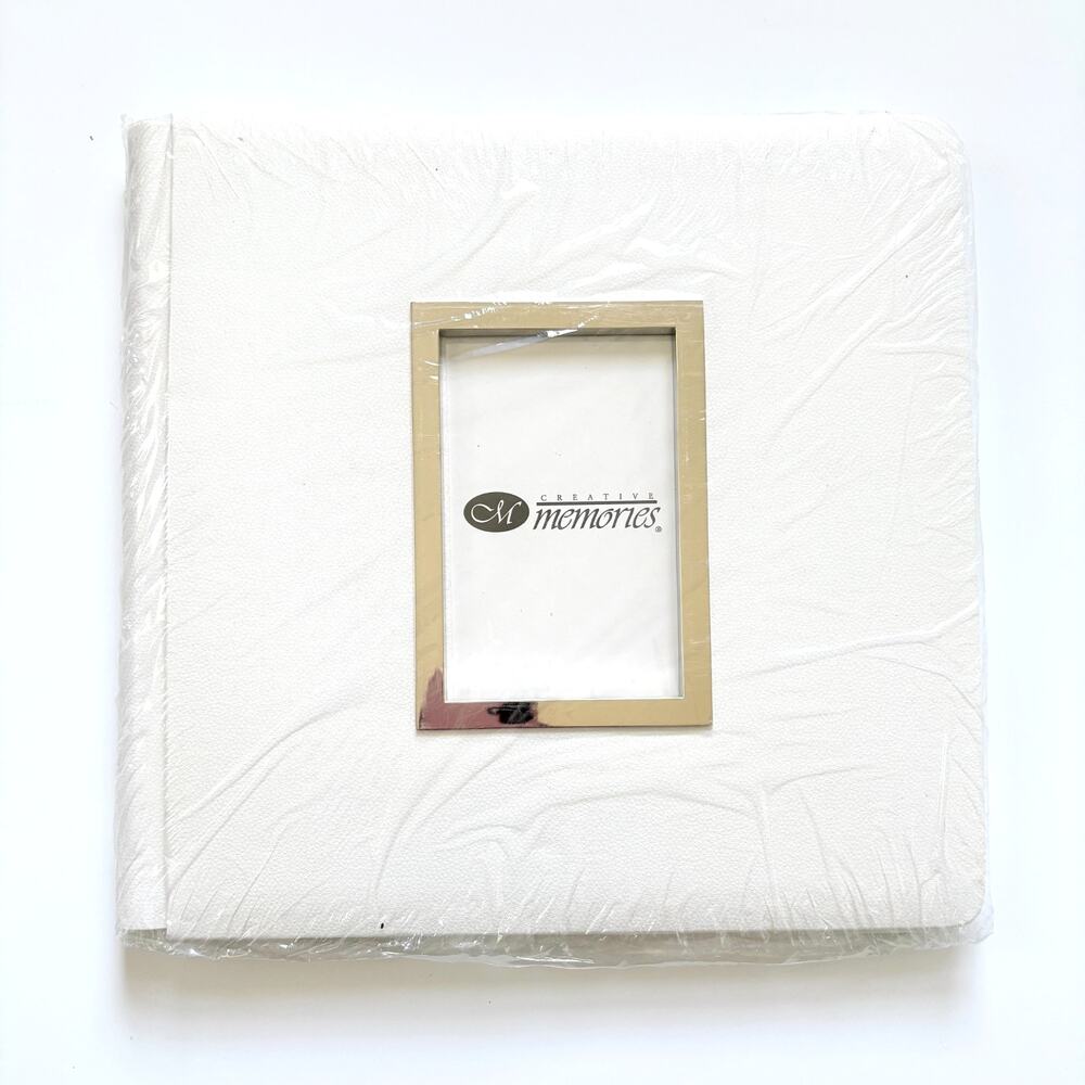 Vtg Creative Memories 12x12 White Strap-Hinge Scrapbook Album Photo Frame Cover